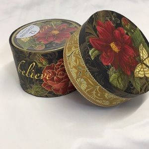 Vintage Punch Studio coasters box set Dream Believe Flower Butterfly gold 12pc